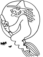 A coloring page of monster
